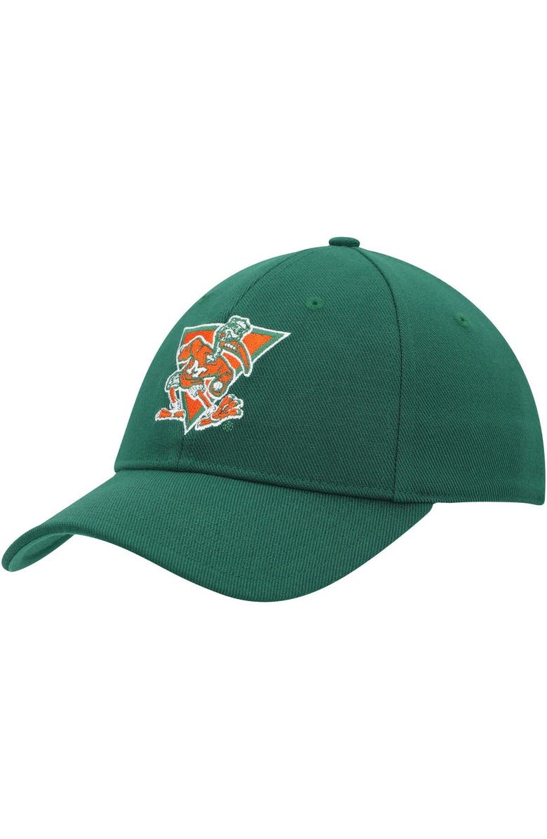 adidas Men's adidas Green Miami Hurricanes Vault Slouch Flex Hat, Main, color, 
