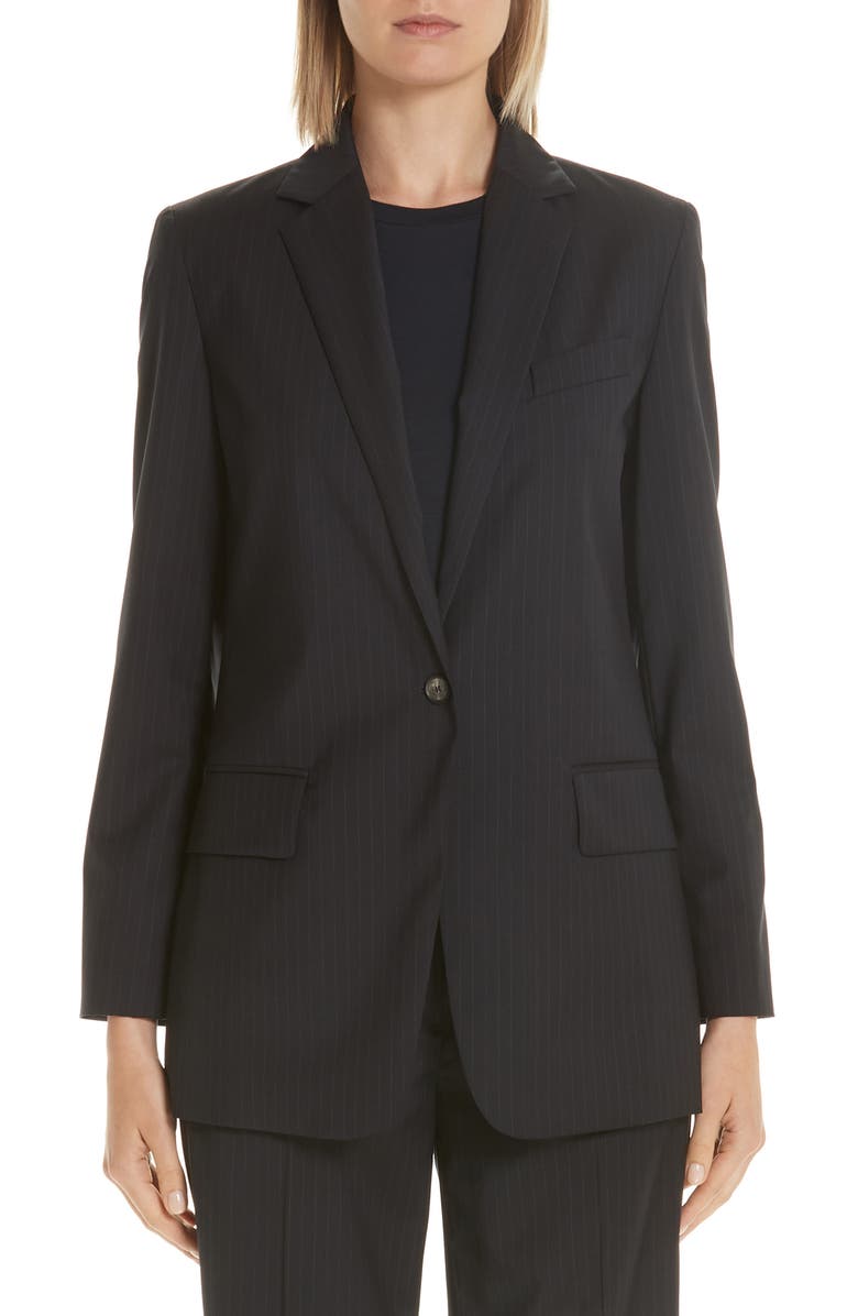 Max Mara Laser Single Button Wool Jacket, Main, color, 