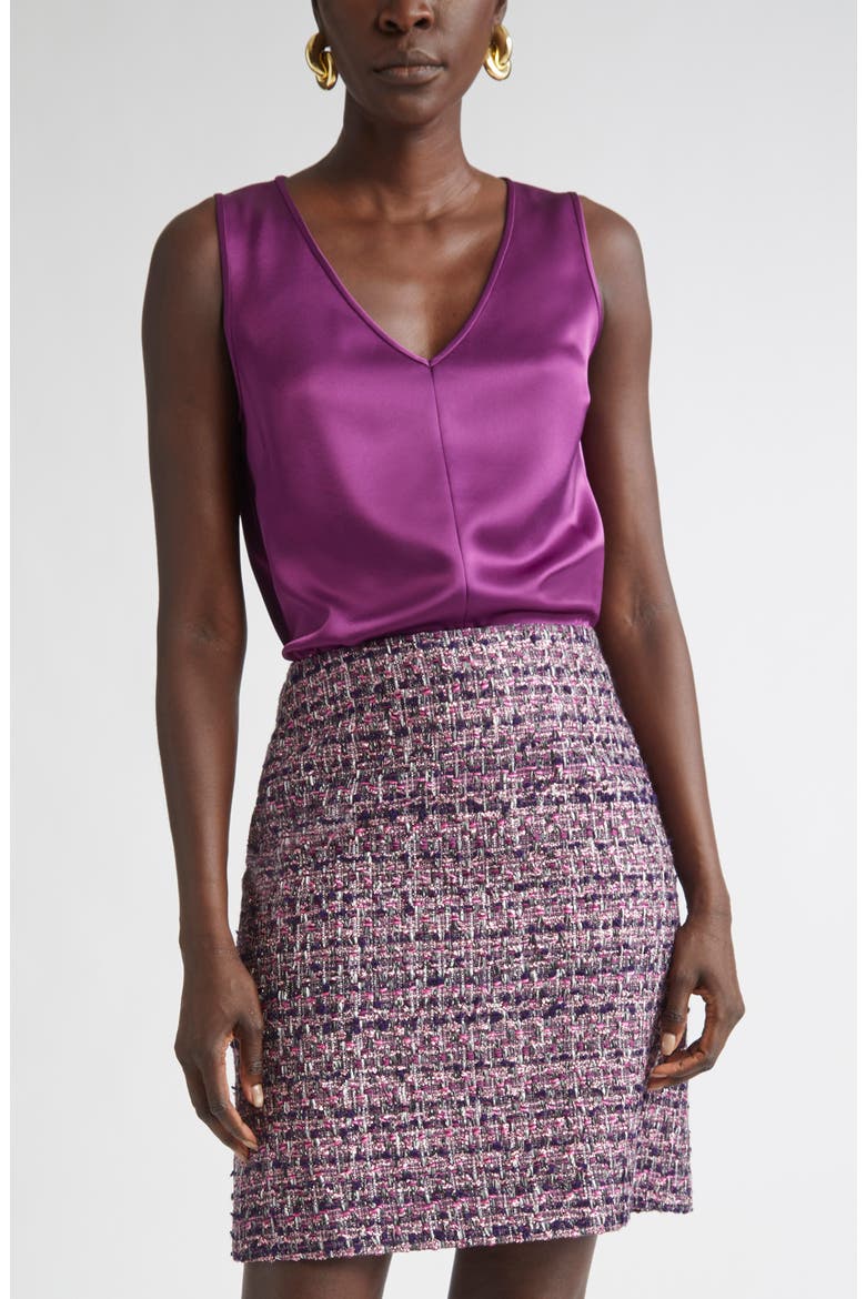 Liquid Satin V-Neck Tank, Main, color, BOYSENBERRY