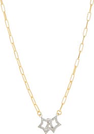 MESHMERISE Diamond Double Star Pendant Necklace - 0.25 ctw