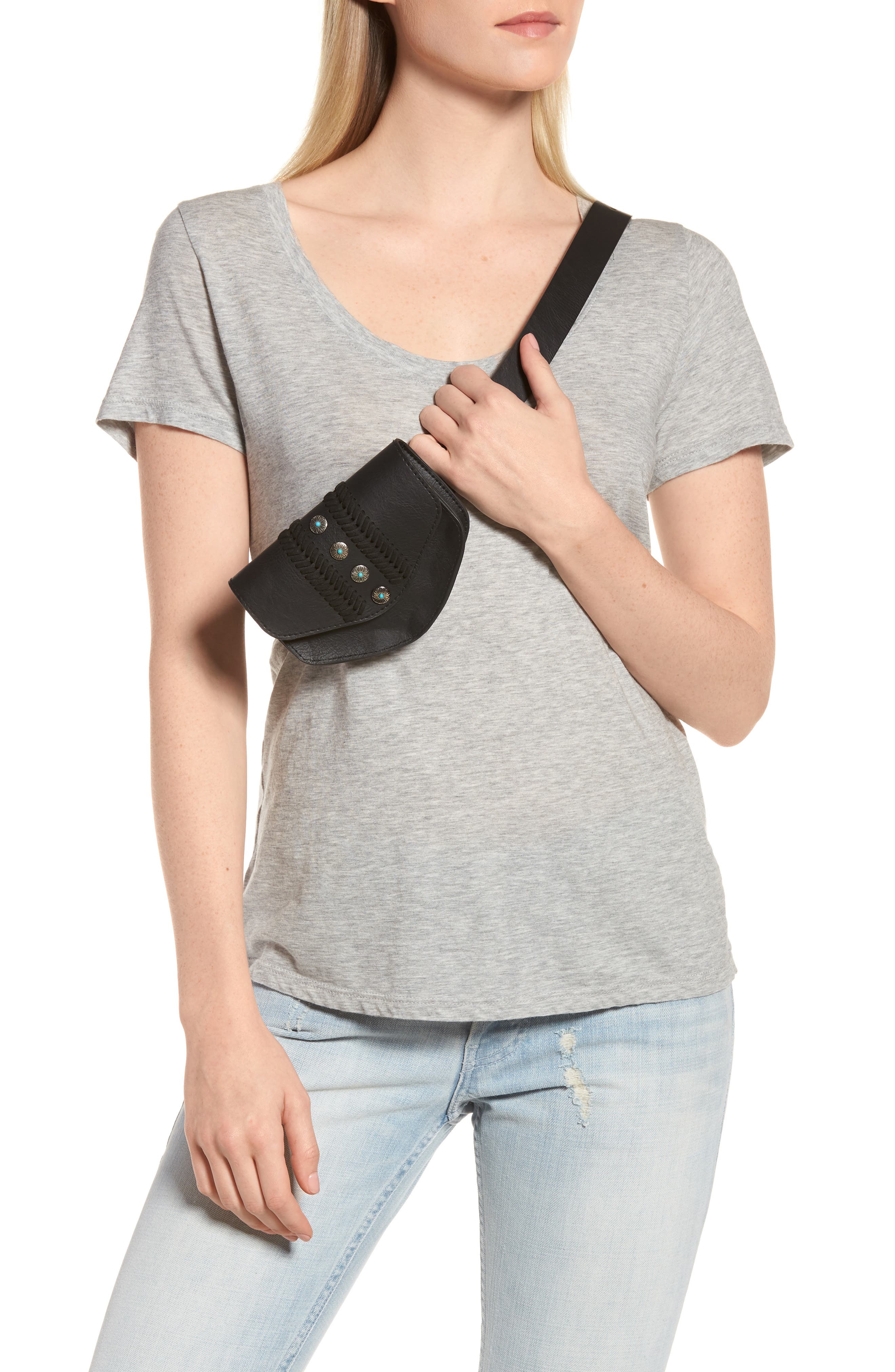 BP. Western Detail Faux Leather Belt Bag, Alternate, color, 