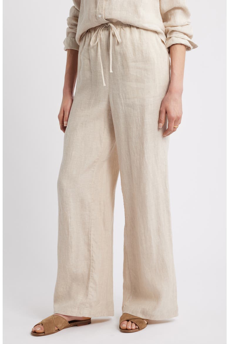 Easy Wide Leg Linen Pants, Main, color, FLAX