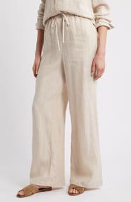 Caslon® Easy Wide Leg Linen Pants