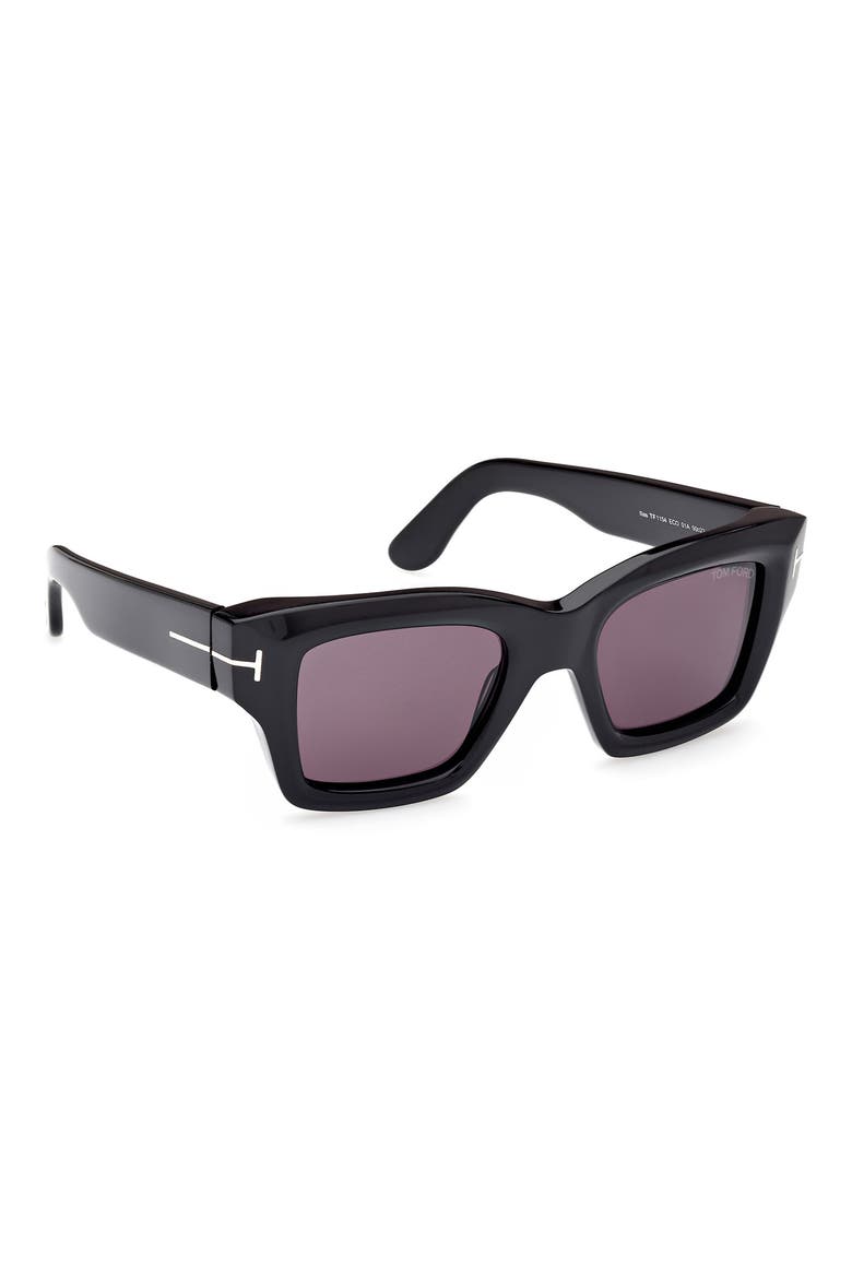 Ilias 50mm Square Sunglasses, Alternate, color, SHINY BLACK / SMOKE