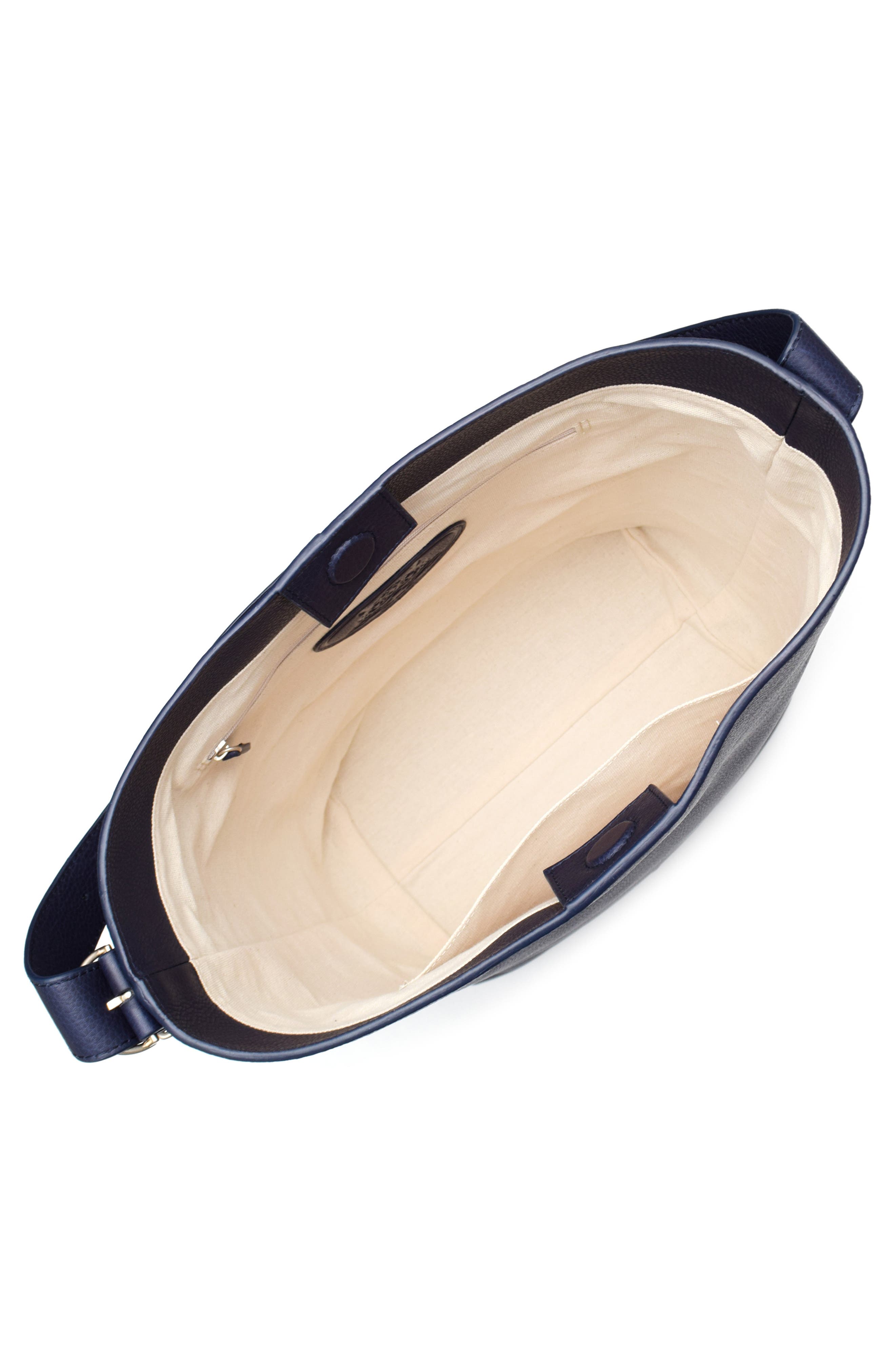 New Amsterdam Leatherworks Jayden Large Leather Bucket Bag, Alternate, color, Midnight