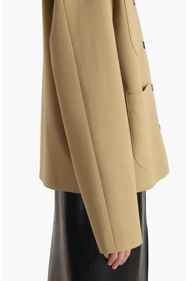 Wyatt Suede Collar Cotton Gabardine Chore Coat, Alternate, color, WHEAT