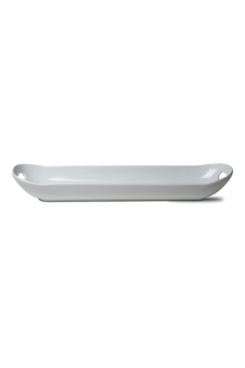 Whiteware Baguette Porcelain Serving Tray Platter Dishwasher Safe, Main, color, White