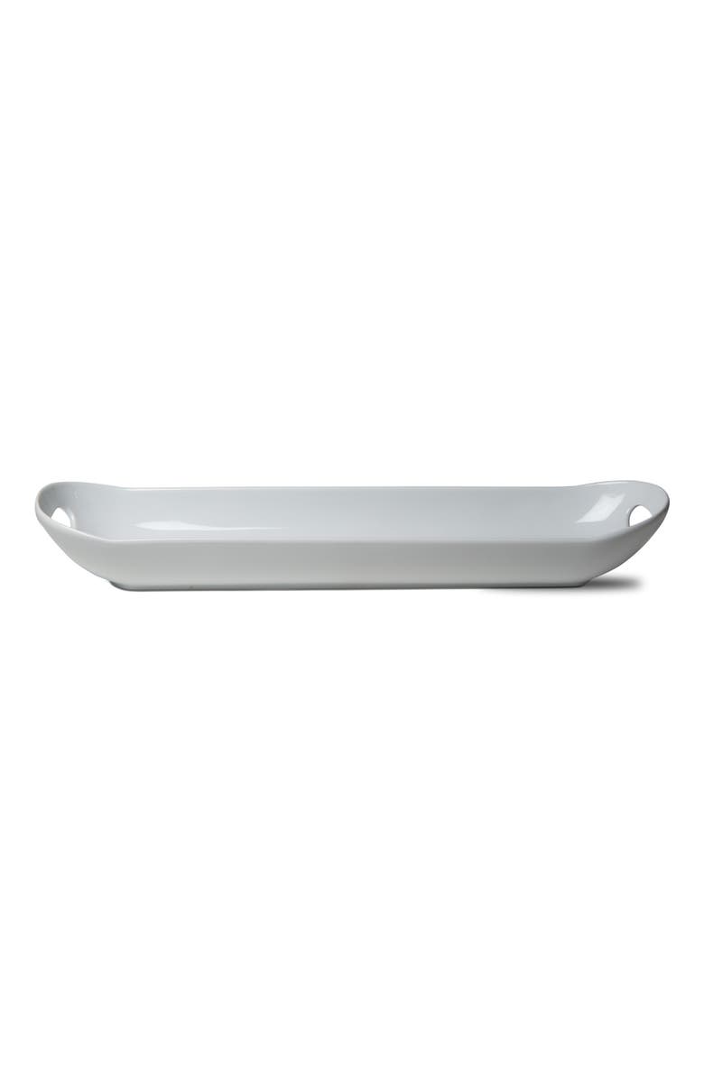tag Whiteware Baguette Porcelain Serving Tray Platter Dishwasher Safe, Main, color, White