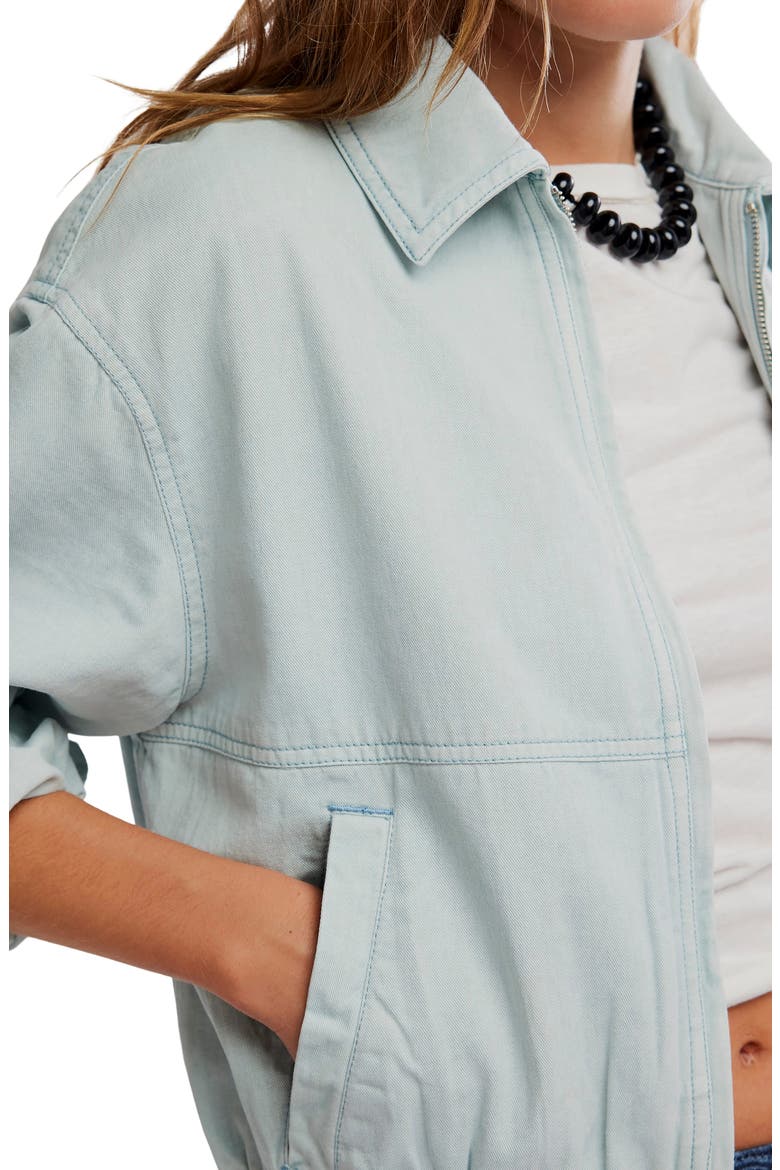 Birdie Cotton Bomber Jacket, Alternate, color, PEARL BLUE