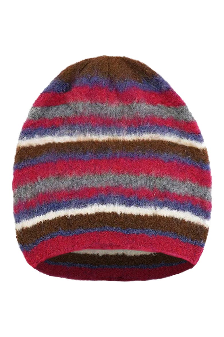 Wellington Striped Knit Beanie, Main, color, PINK/GREY