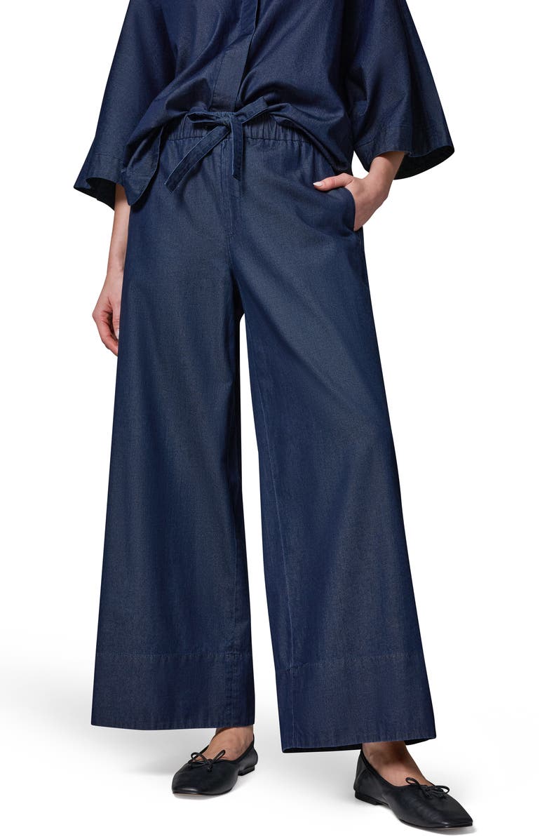 Donna Karan New York The Bali Drawstring Waist Denim Pants, Main, color, Dutchess