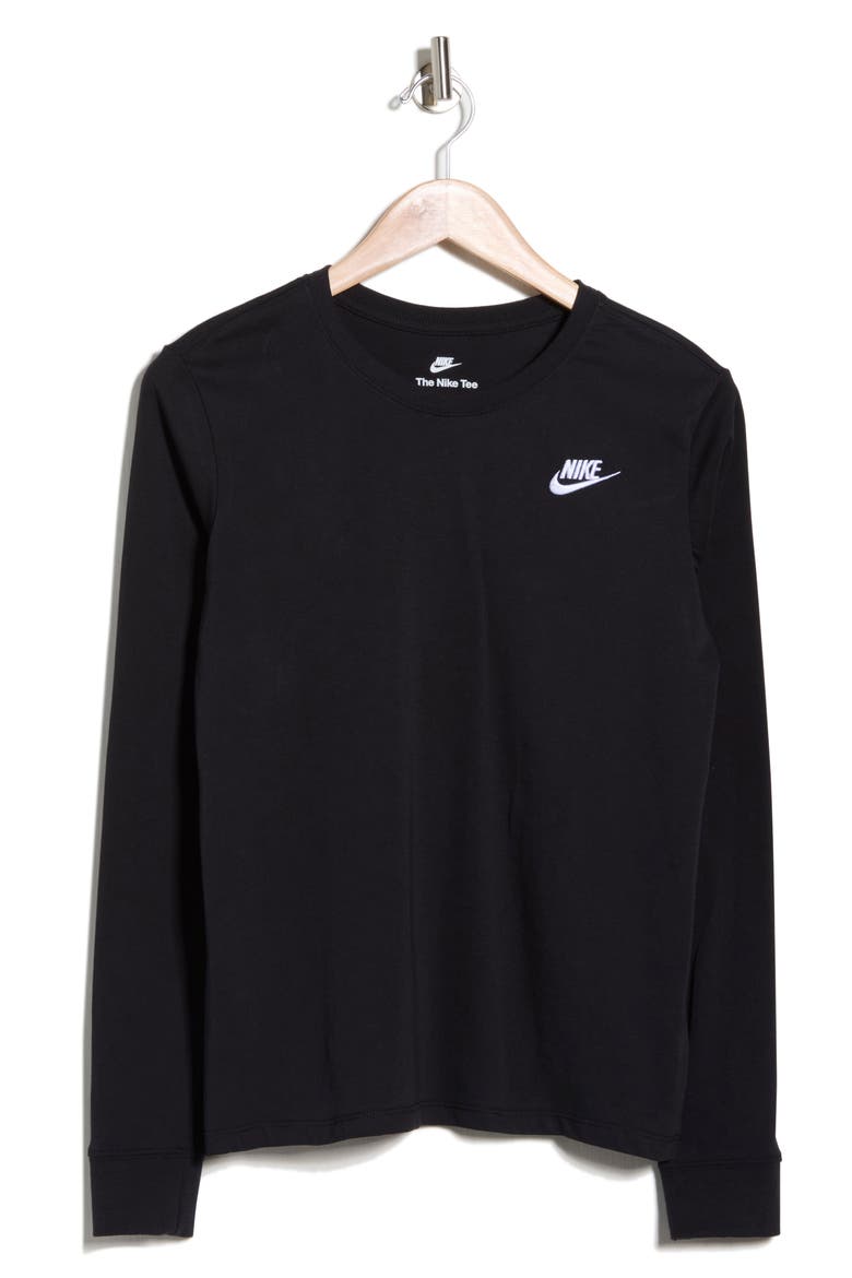 Club Logo Cotton Long Sleeve Graphic T-Shirt, Alternate, color, BLACK/ WHITE