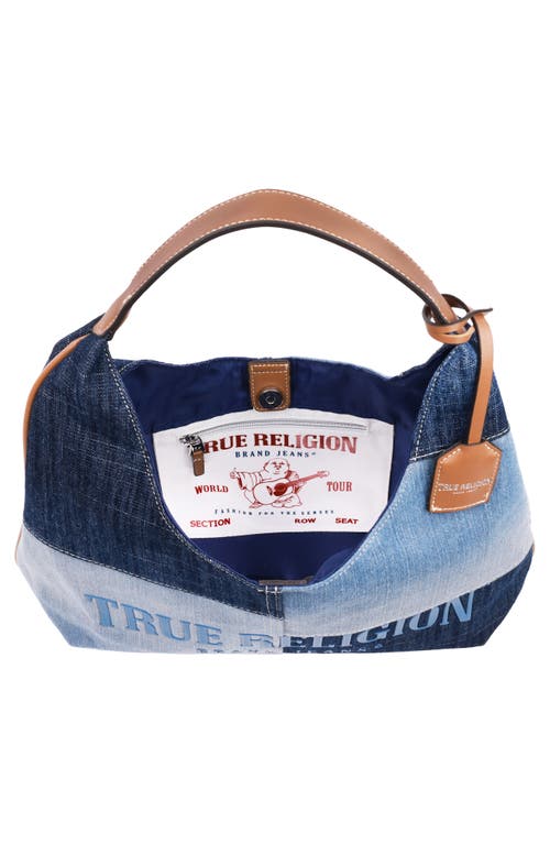 True Religion Patchwork Denim Hobo Bag In Blue