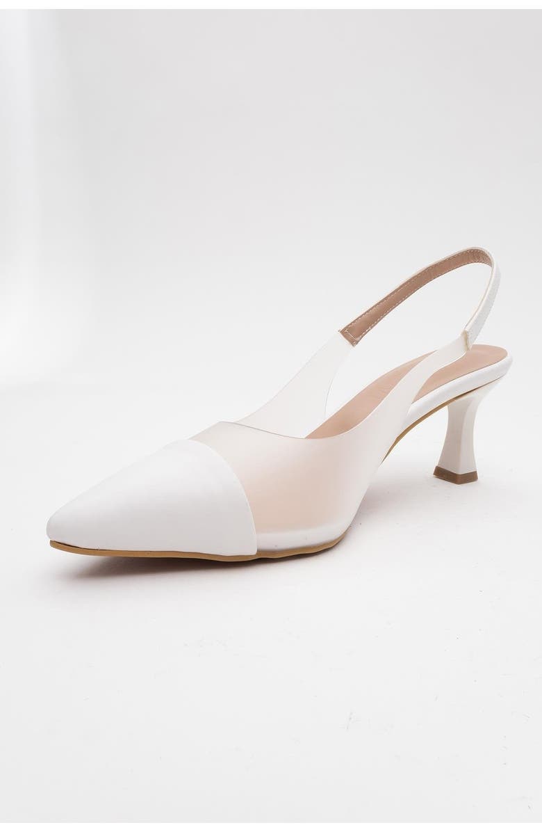 Prologue Shoes Moore Transparent Pointed Toe Pump, Alternate, color, White