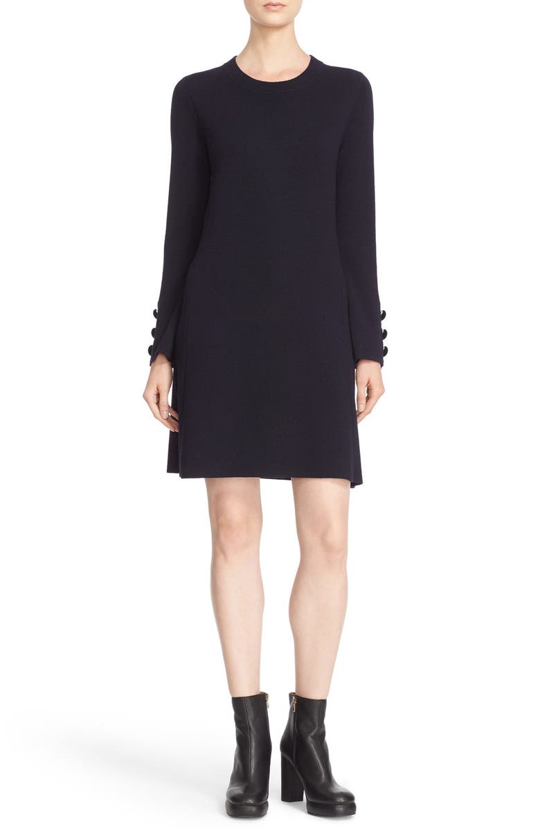 See by Chloé Long Sleeve Knit Wool Shift Dress, Main, color, 