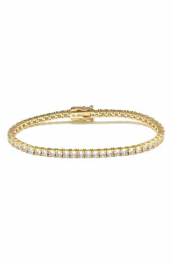 SUZY LEVIAN Yellow Gold Plated Sterling Silver CZ Tennis Bracelet