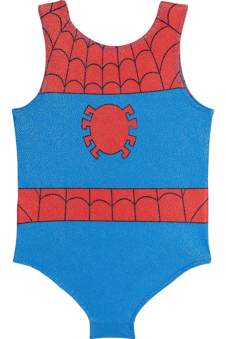 Spider-Man Gymnastics Leotard and Bike Shorts Set, Alternate, color, Red Blue Spider Man