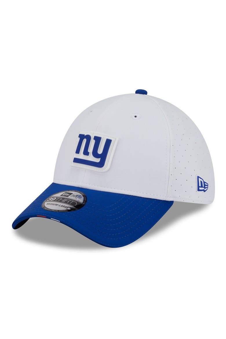 Men's New Era  White/Royal New York Giants 2025 NFL Training Camp 39THIRTY Flex Hat, Main, color, White