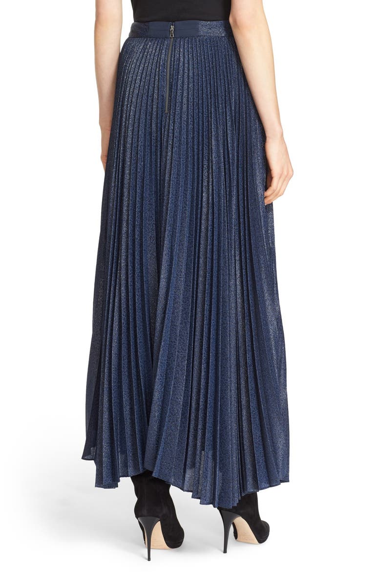 'Katz' Metallic Pleat Maxi Skirt, Alternate, color, SAPPHIRE