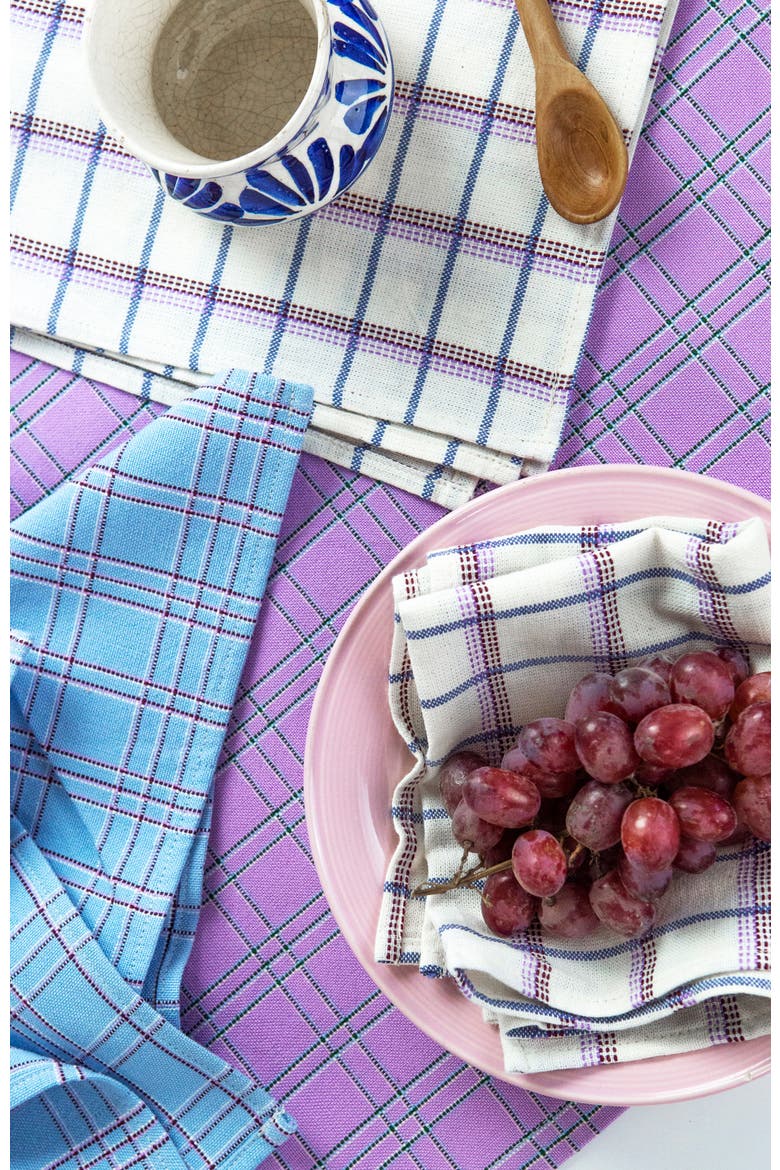 Chiapas Handwoven Plaid Cotton Placemats, Set of 4, Alternate, color, Lilac
