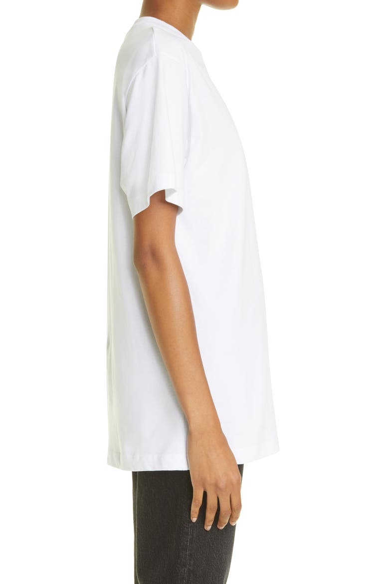 Embroidered Logo Oversize Organic Cotton T-Shirt, Alternate, color, WHITE