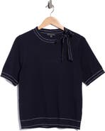 Adrianna Papell Side Tie Short Sleeve Sweater