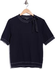 Adrianna Papell Side Tie Short Sleeve Sweater
