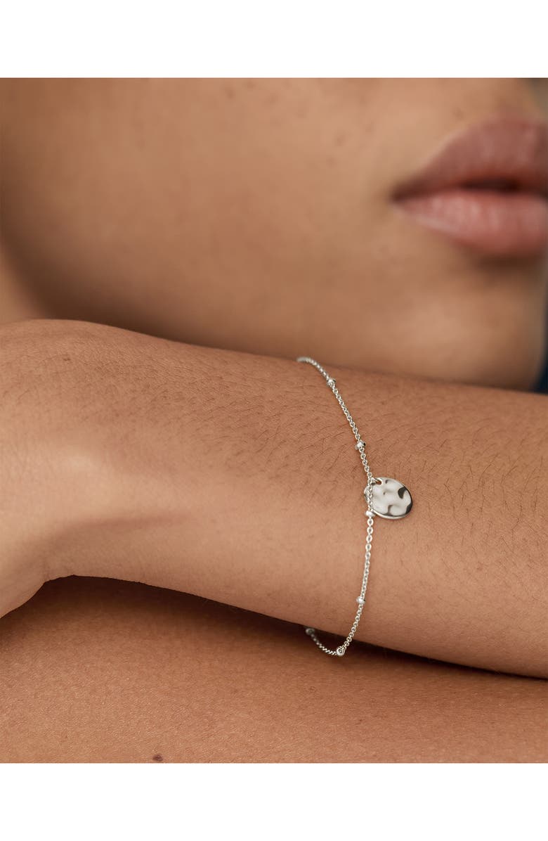 Monica Vinader Siren Muse Hammered Disc Charm Bracelet, Alternate, color, Sterling Silver