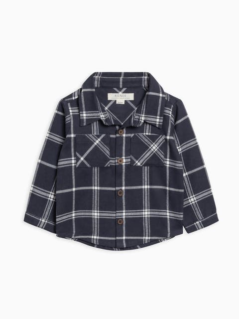 Lev Organic Flannel Long Sleeve Collared Button Down Shirt (Baby)