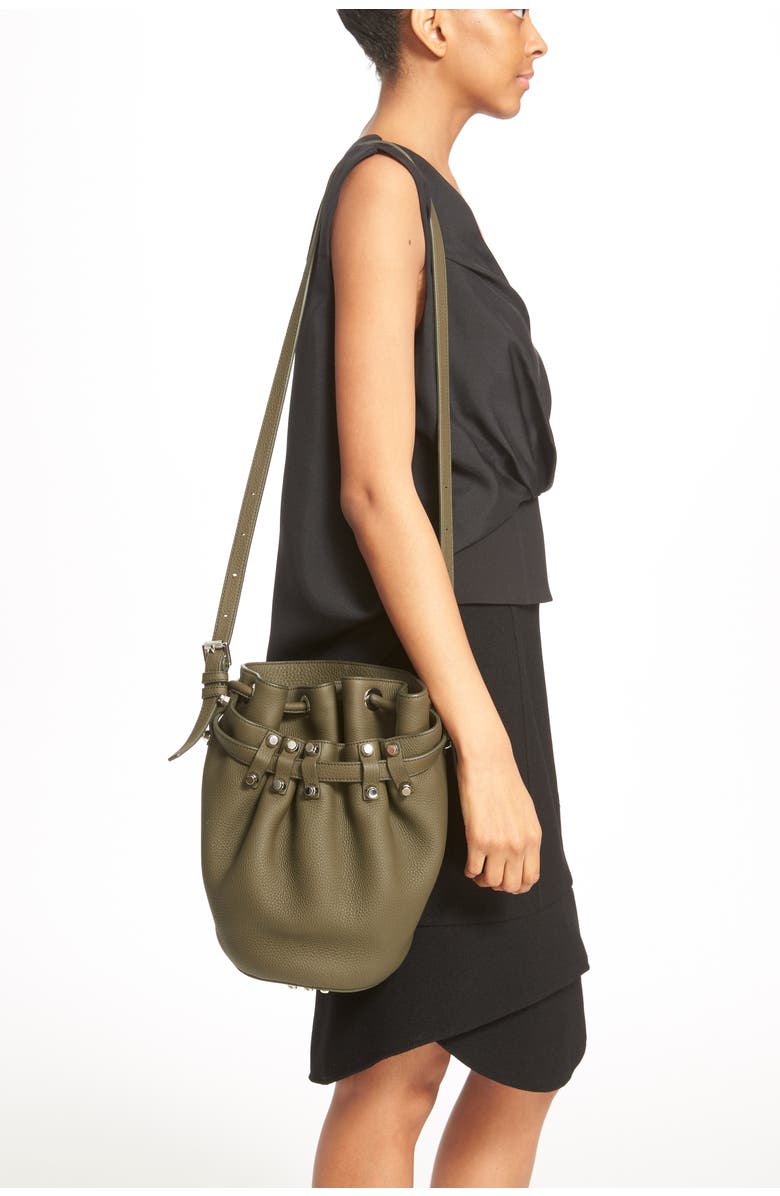 Alexander Wang 'Small Diego - Nickel' Leather Bucket Bag, Alternate, color,