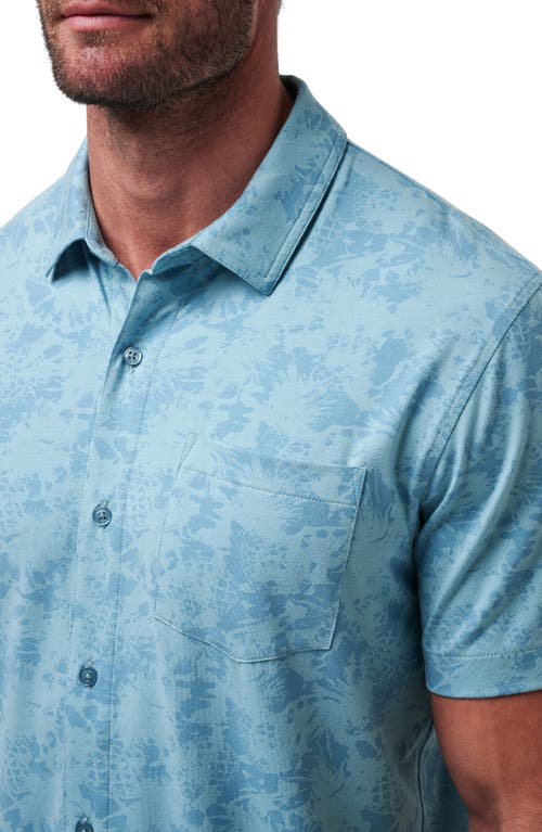Travismathew Braddah Short Sleeve Stretch Cotton Blend Button-up Shirt In Cameo