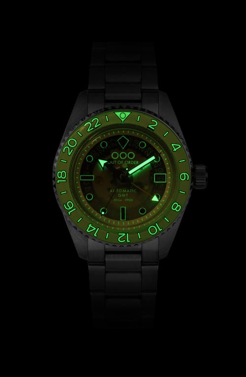 Out Of Order Gin Tonic Automatic Gmt Bracelet Watch, 40mm In Steel