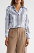 Vince Camuto Satin Long Sleeve Button-Up Shirt