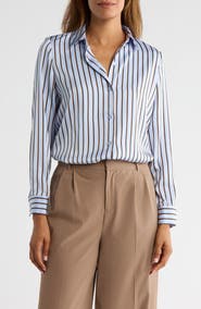 Vince Camuto Satin Long Sleeve Button-Up Shirt