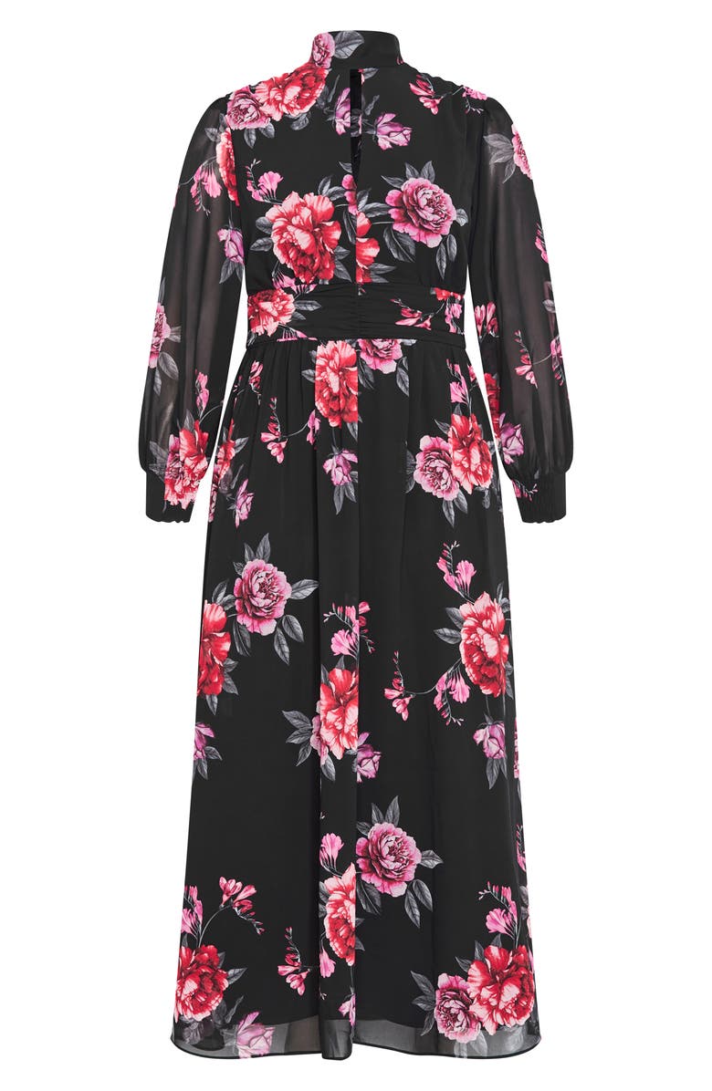 City Chic Alexandra Print Long Sleeve Maxi Dress, Alternate, color,