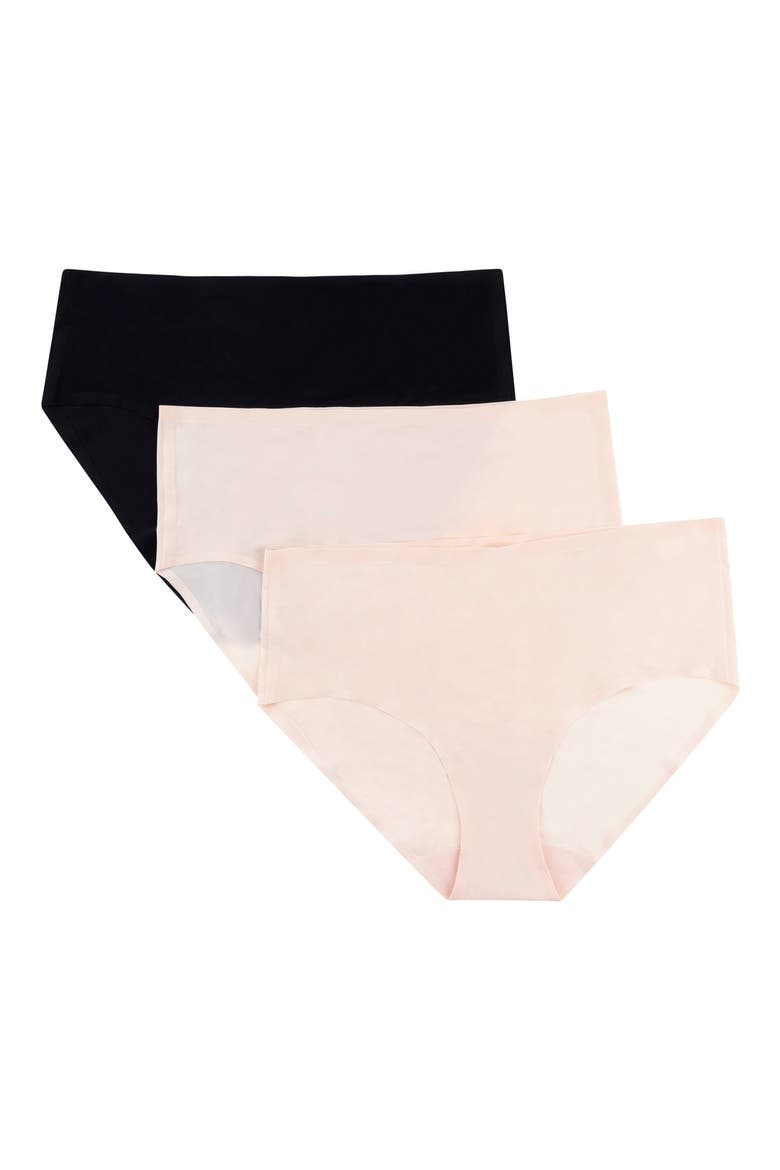 No Brainer Assorted 3-Pack Seamless Full Briefs, Alternate, color, 2 ALMOND AND 1 TAP SHOE BLACK