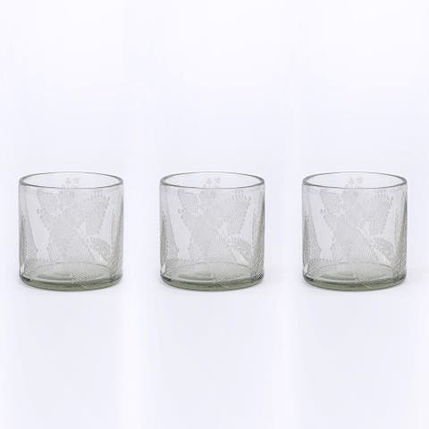 Etched Glass Candleholders