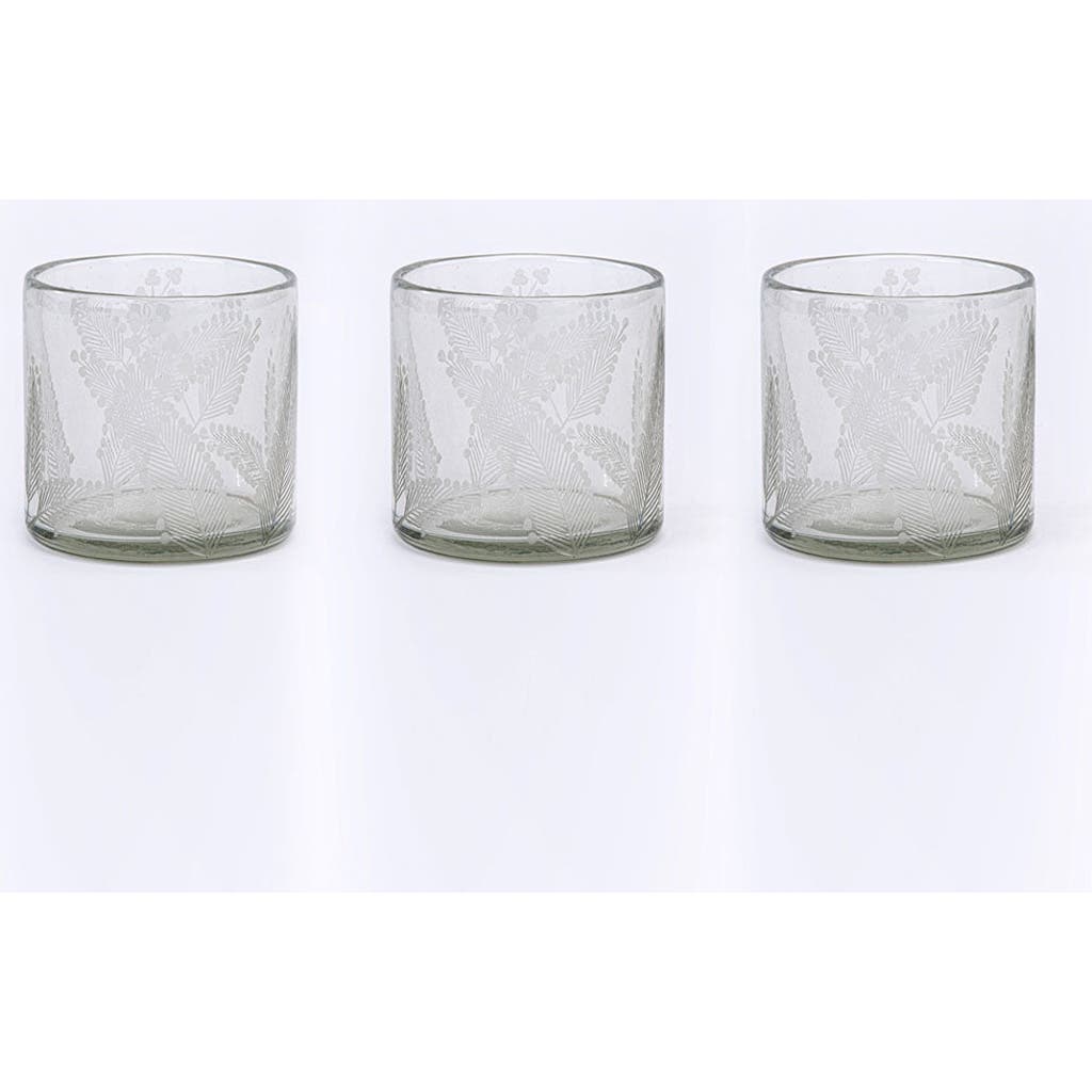 Cg Hunter Etched Glass Candleholders In Transparent