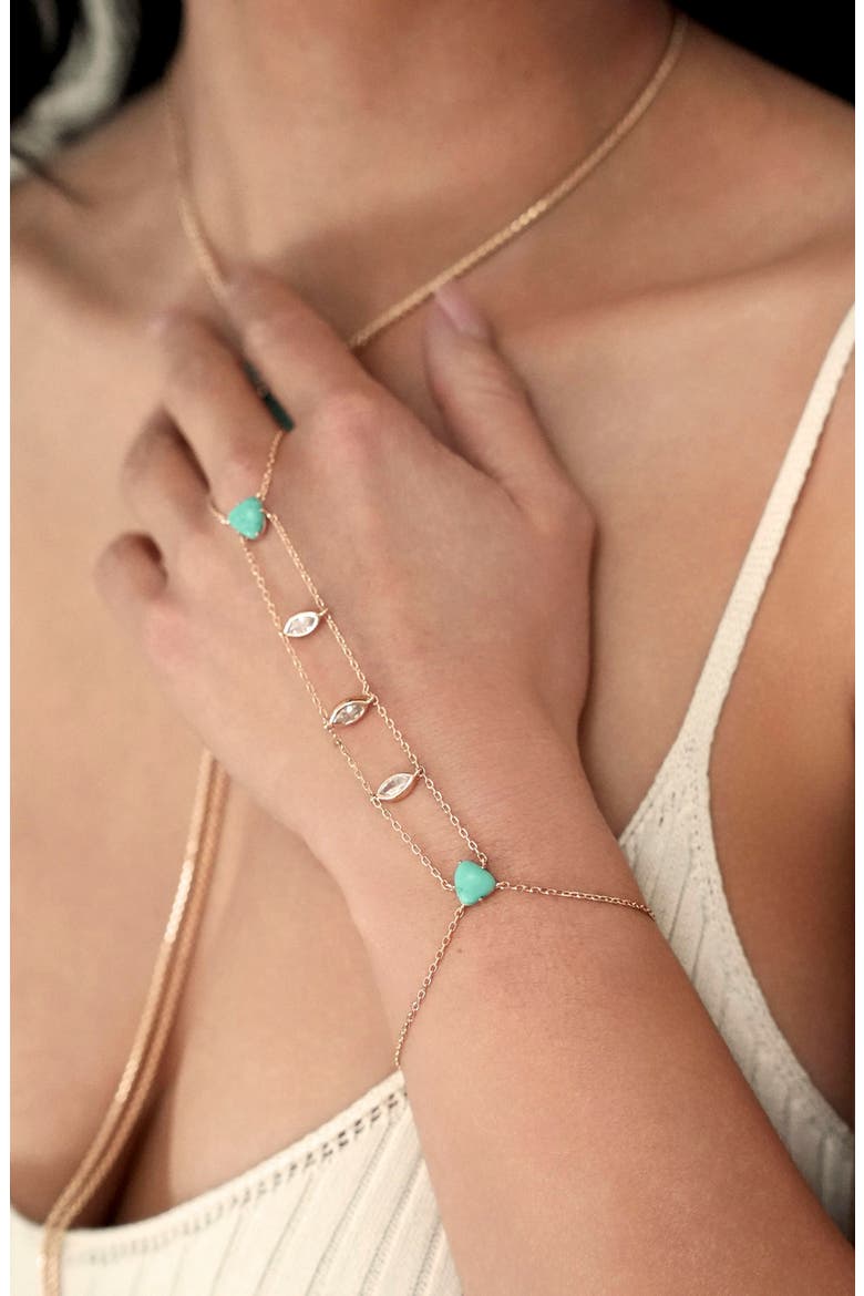 Reconstituted Turquoise Solstice Hand Chain, Alternate, color, TURQUOISE