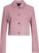 Versace Studded Collar Suede Jacket