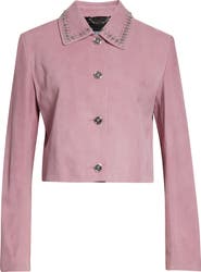 Versace Studded Collar Suede Jacket