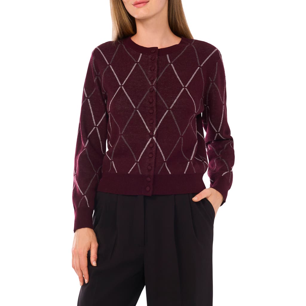 Ted Baker Argyle Cardigan In Burgundy