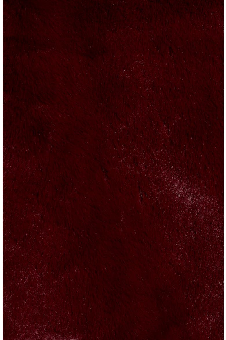 Faux Fur Bomber Jacket, Alternate, color, RED GRAPE