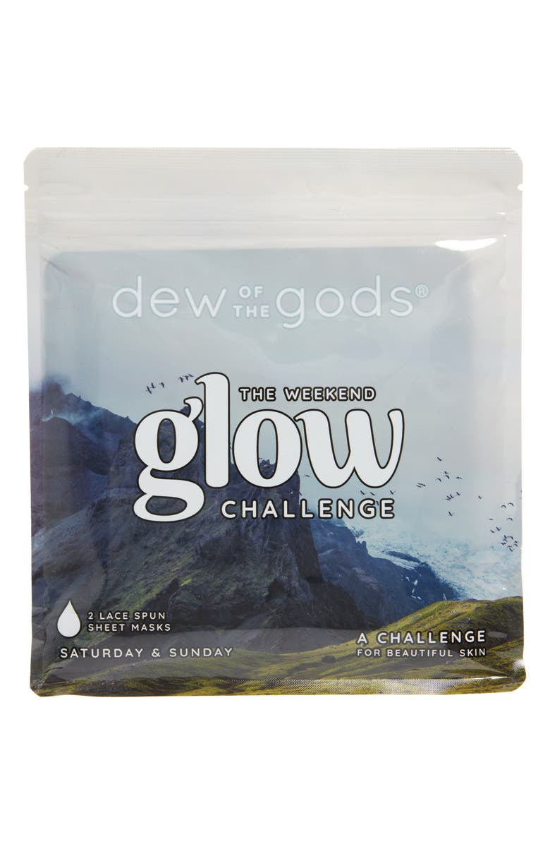 DEW OF THE GODS The Weekend Glow Challenge Face Mask Set, Main, color,