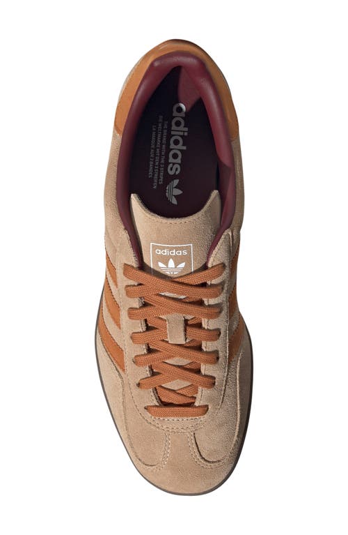 Shop Adidas Originals Adidas Gazelle Indoor Sneaker In Sandstone/ochre/shadow Red