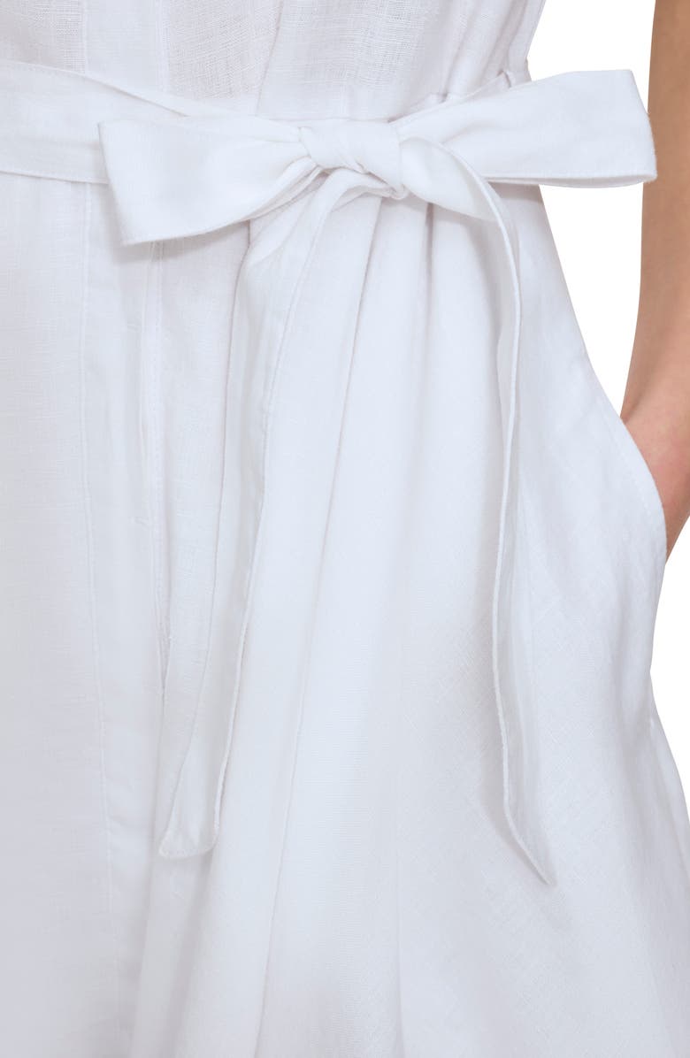 DKNY Handkerchief Hem Linen Shirtdress, Alternate, color, White