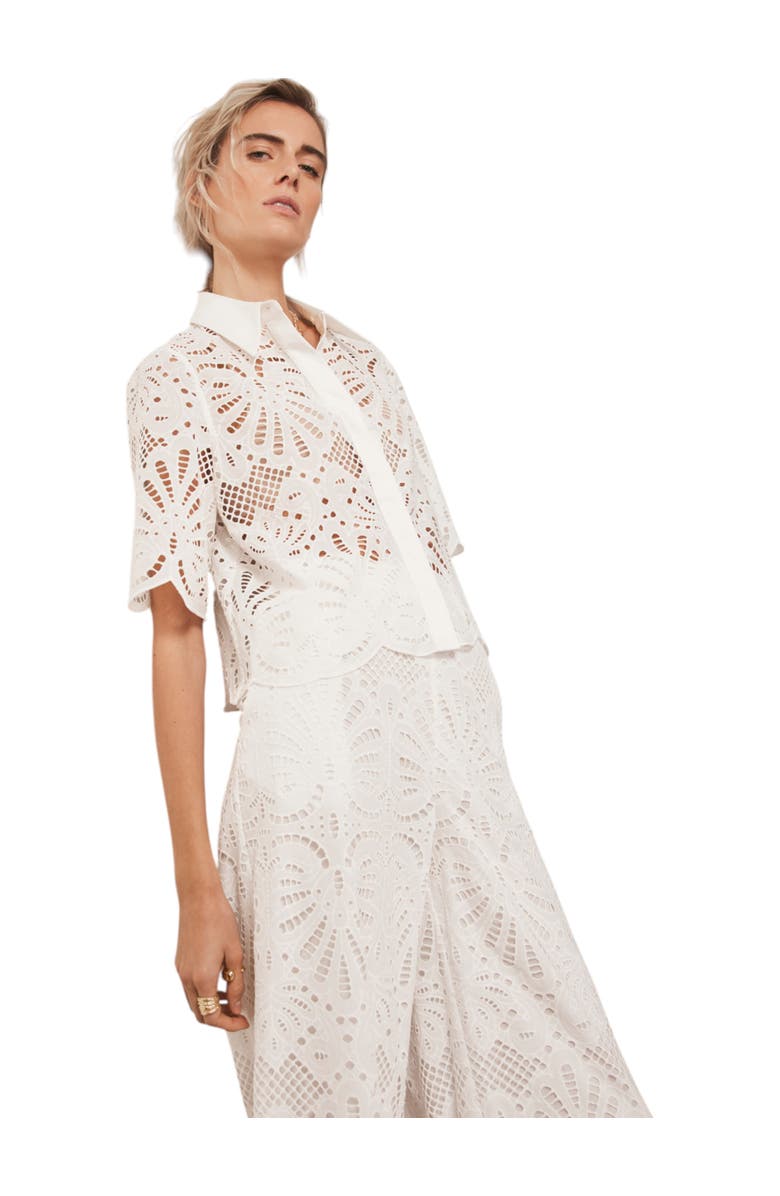 MINT VELVET Broderie Shirt, Alternate, color, Ivory