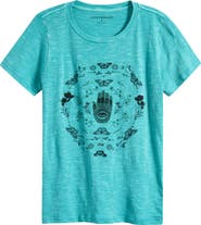 Lucky Brand Hamsa Butterfly Frame Cotton Graphic T-Shirt