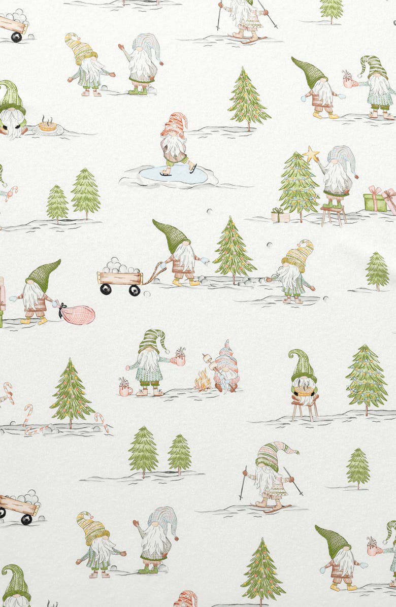 Woven & Weft Turkish Cotton Flannel Holiday Sheet Set, Alternate, color, Yuletide Gnomes