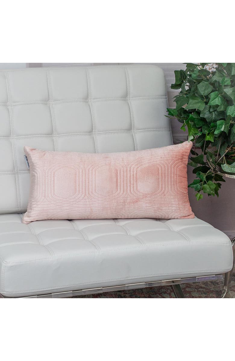 PARKLAND COLLECTION Iphis Topstitched Throw Pillow, Alternate, color, Pink